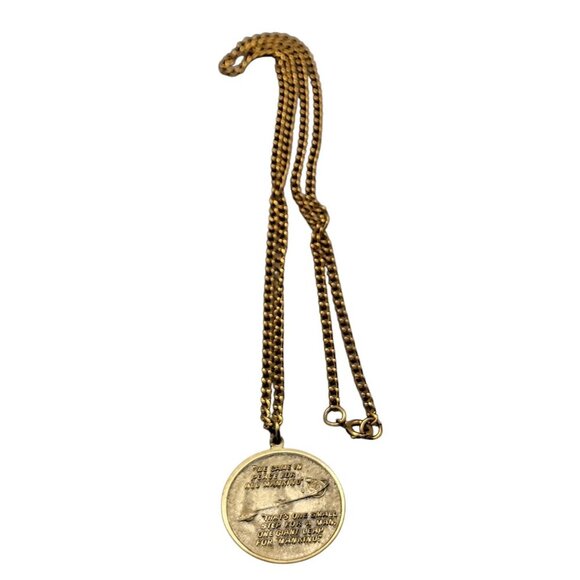 Rare Moonlanding Apollo 11 Commemorative One Small Step Pendant Necklace 22" - Picture 8 of 12